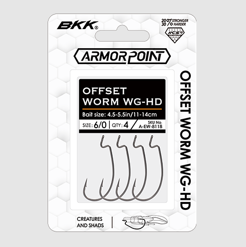 BKK Hooks Offset Worm WG HD